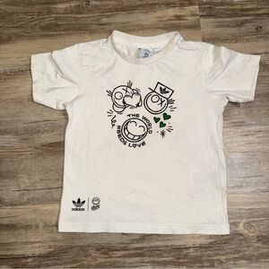 Adidas Kids White Tee with Fun Graphic